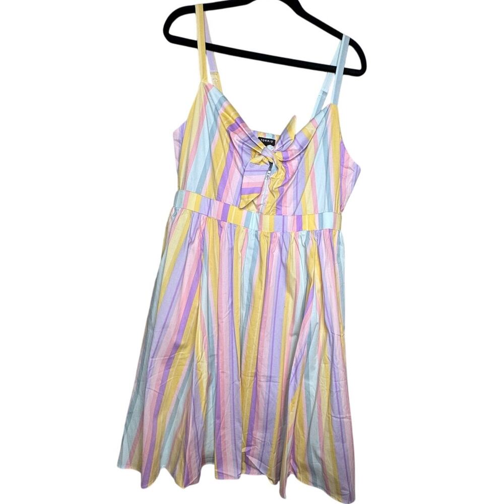 TORRID MINI POPLIN TIE FRONT SKATER DRESS SIZE 1 (1416) NEW WITH TAGS - Picture 3 of 6